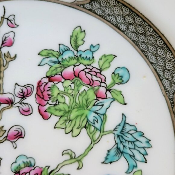 Antique Coalport Indian Tree DINNER Plate, Multicolor Scalloped, c.1891-1920 - Picture 4 of 7